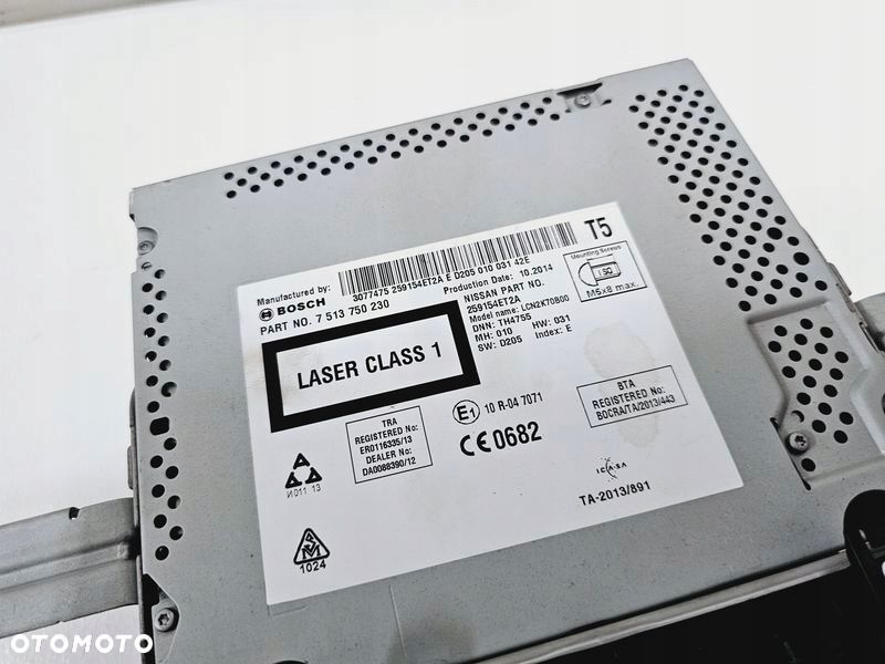 qashqai 2 ii j11 radio wyświetlacz nawigacja navi 259154et2a 7513750230 - 2