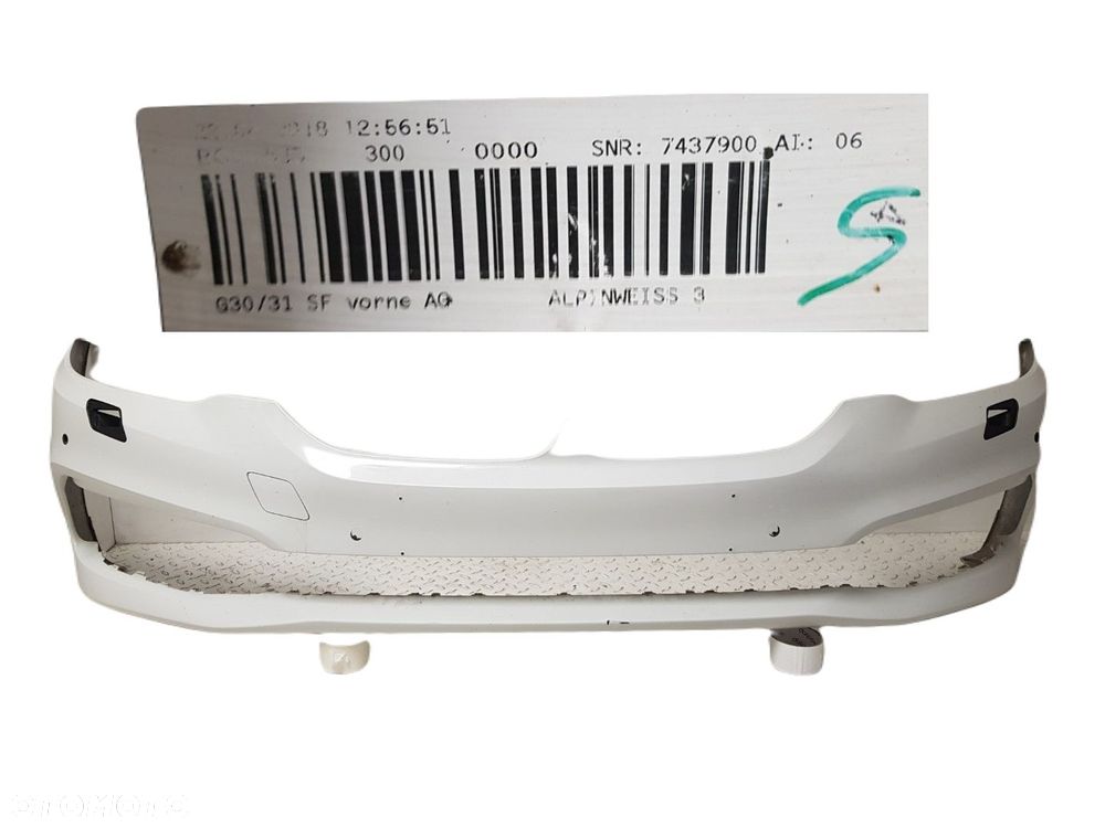ZDERZAK PRZEDNI PRZÓD BMW 5 G30 G31 SPORT LINE 17-20 4XPDC SPRYSKI 7437900 ALPINWEISS 3 - 1