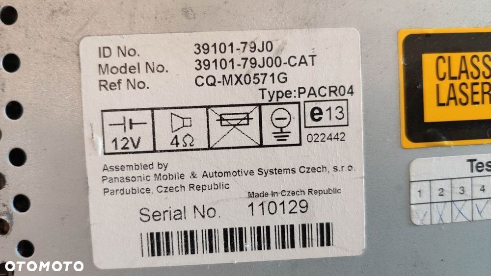 SUZUKI SX4 FIAT SEDICI RADIO CD 39101-79J0 ORYGINAŁ - 7