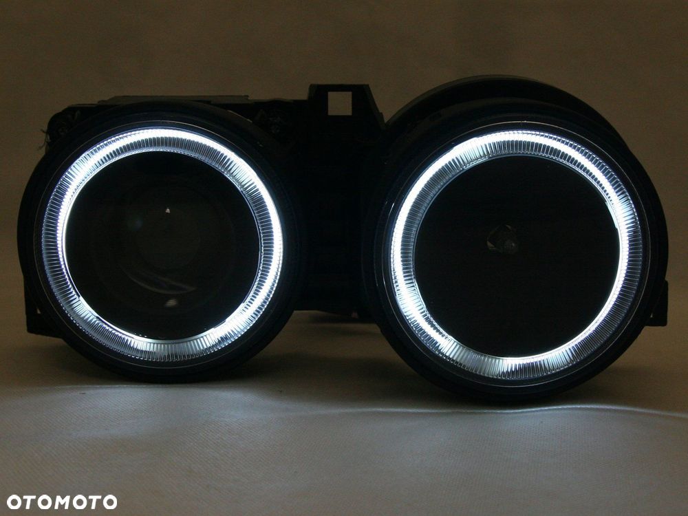 REFLEKTORY LAMPY kpl RINGI LED CCFL ANGEL EYE TUNING BLACK CLEAR BMW 3 E30 - 3