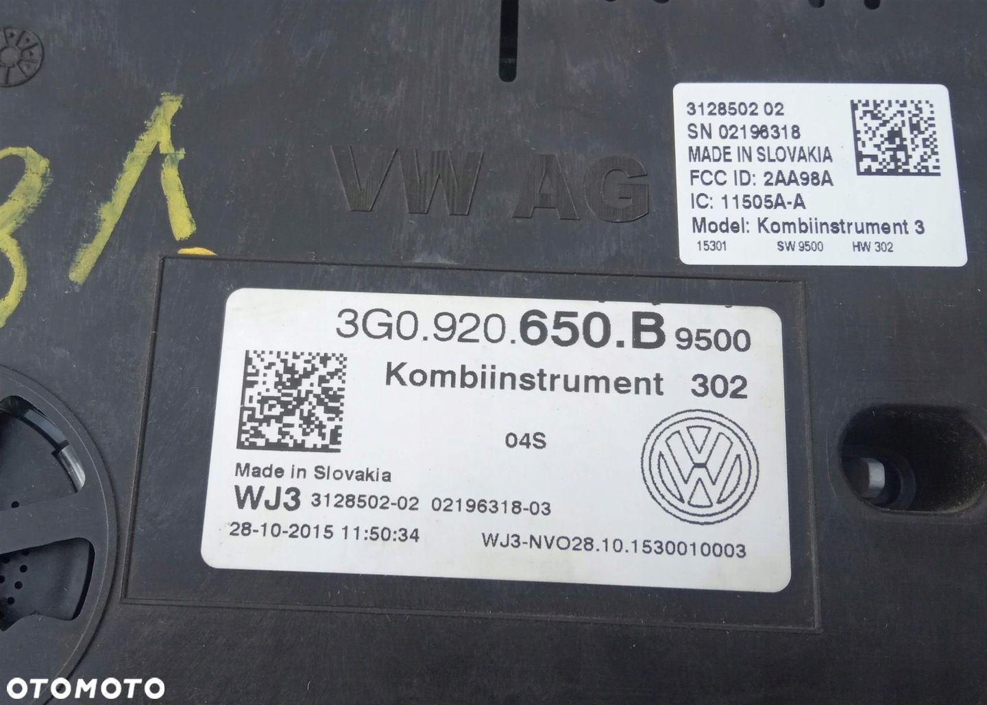 LICZNIK ZEGARY VW PASSAT B8 1.8 TSI 3G0920650B EU - 5