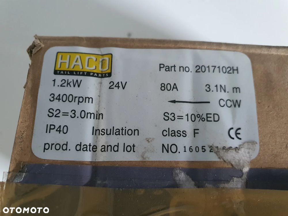Silnik 1,2KW, 24V do windy załadowczej, HACO 2017102H - 6