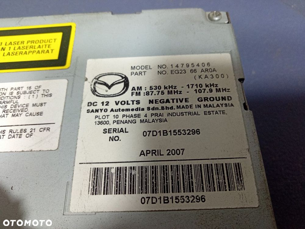 MAZDA CX-7 RADIO CD FABRYCZNE EG2366AR0A - 5