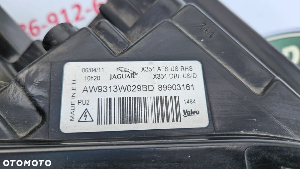 Jaguar XJ 351 Kompletny reflektor prawy Lampa prawa Xenon skrętny AFS 15 PIN AW9313W029BD AW93-13W029-BD - 15
