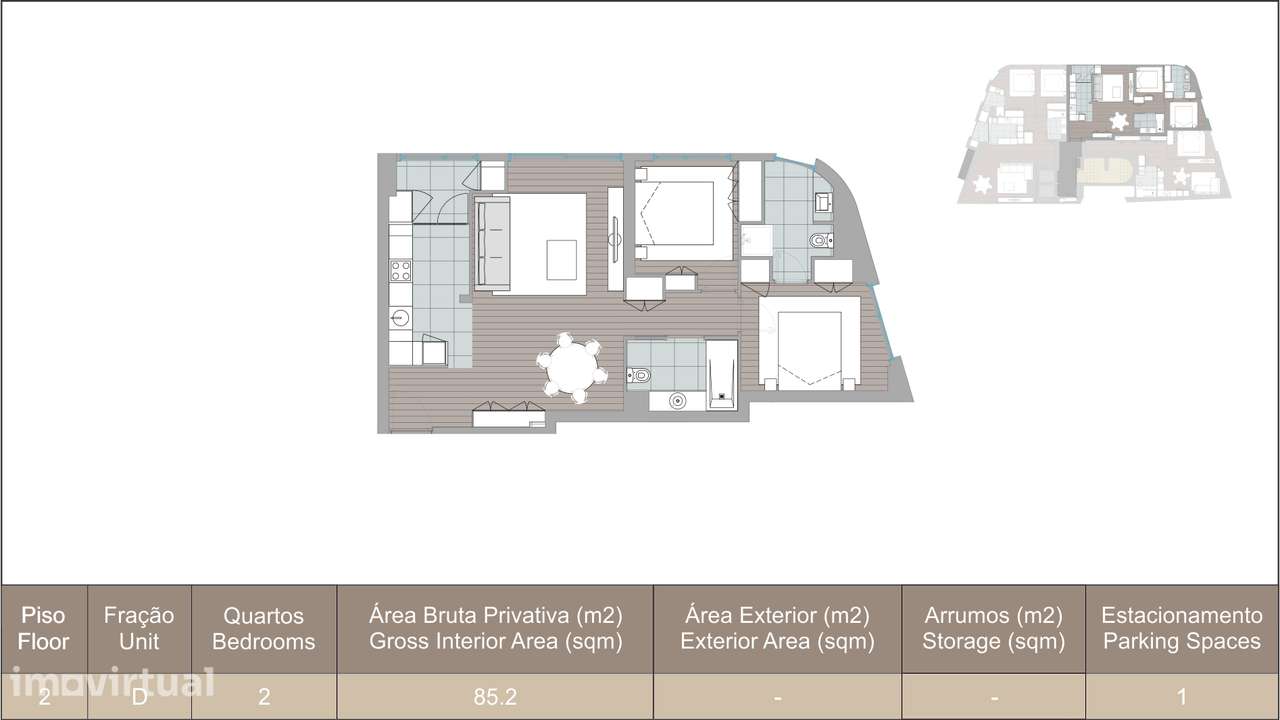Apartamento T2 em construção com lugar de garagem em V. N. de Gaia - Grande imagem: 2/16