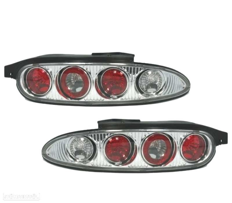 FAROLINS TRASEIROS MAZDA MX 3 90-98 CROMADO - 1