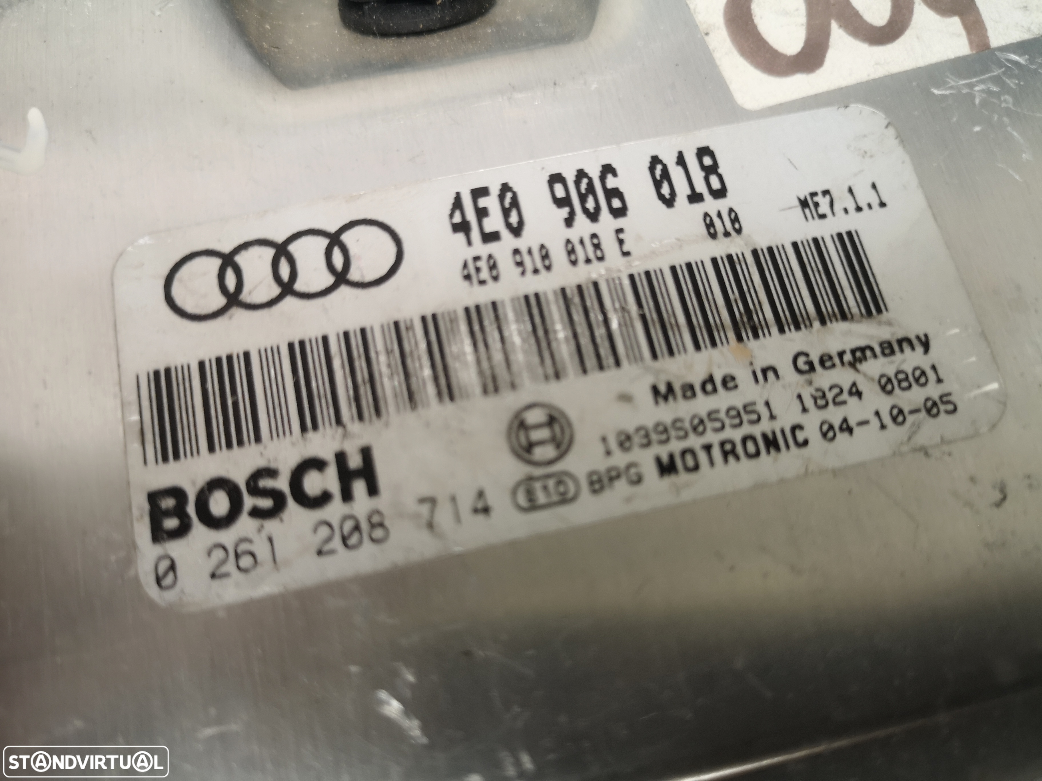Centralina de motor AUDI A8 D3 4e0 V12 6L 2004-2009 (4x no estoque) - 4