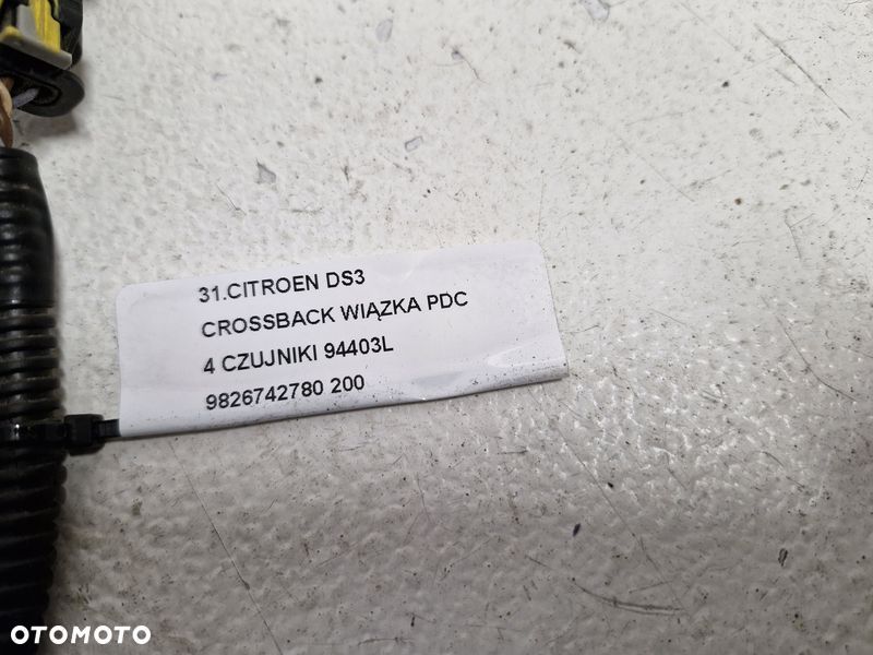 CITROEN DS3 CROSSBACK WIĄZKA PDC TYŁ 4 CZUJNIKI 94403L 9826742780 - 8