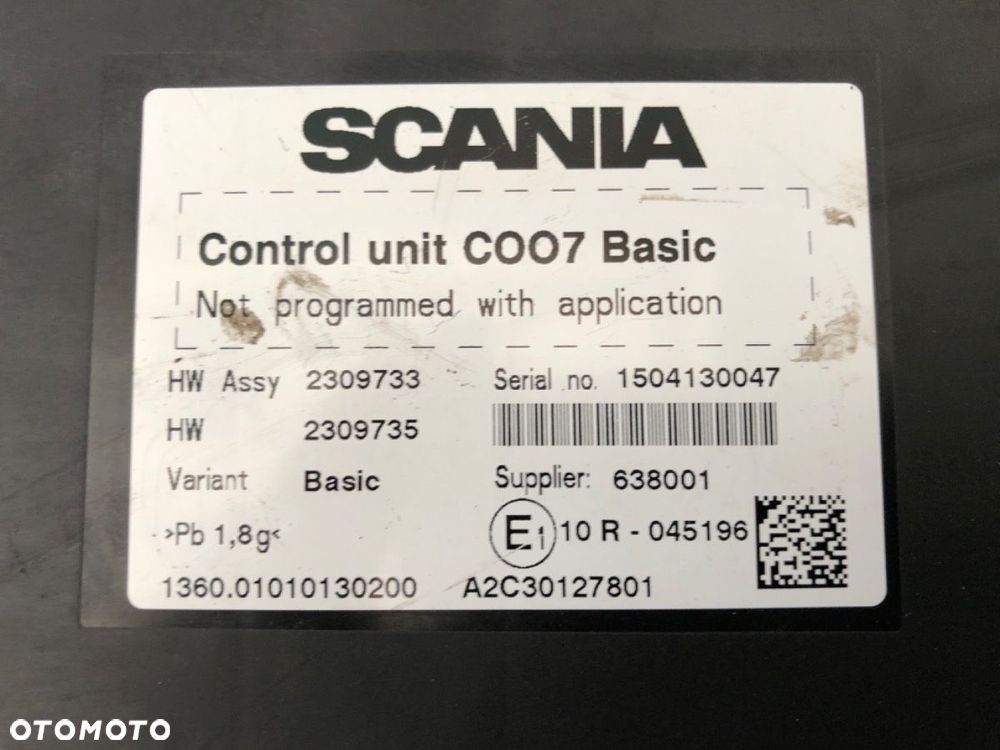 KOORDYNATOR C007  SCANIA P,G,R,T - series 2003 - 2022 R 450 331 kW [450 KM] 4x2 2013 2309733 - 3