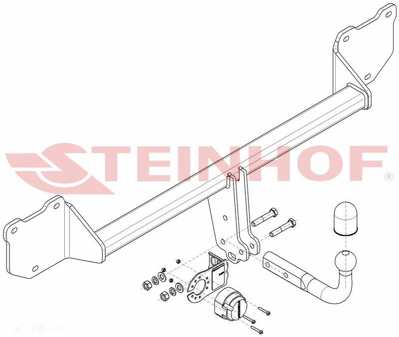 Hak Holowniczy + MODUŁ 7PIN do Mini Cooper Countryman R60 2WD 2010-2016 - 2