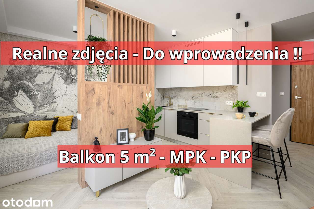 GOTOWE ! Kawalerka nad Odrą z dużym Balkonem - TRAMWAJ + AUTOBUS + PKP