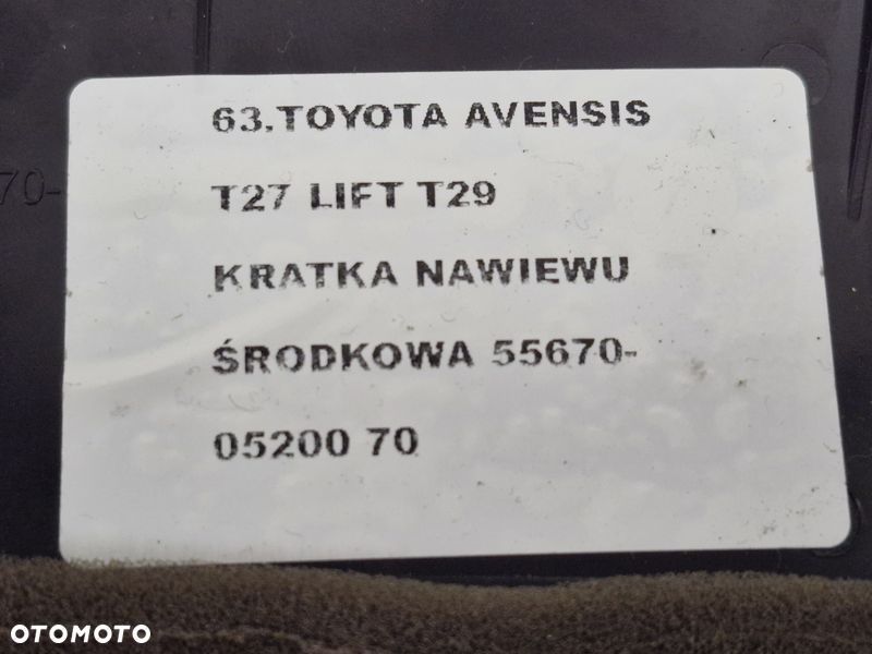 TOYOTA AVENSIS T27 LIFT T29 KRATKA NAWIEWU ŚRODKOWA 55670-05200 - 12