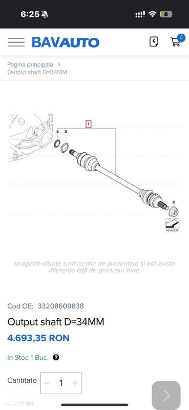 grup diferențial spate bmw x5 e70 x6 e71 raport  3.64 plantară plantare stanga sau dreapta  cadran ax cardanic cod grup P755252705 - 8