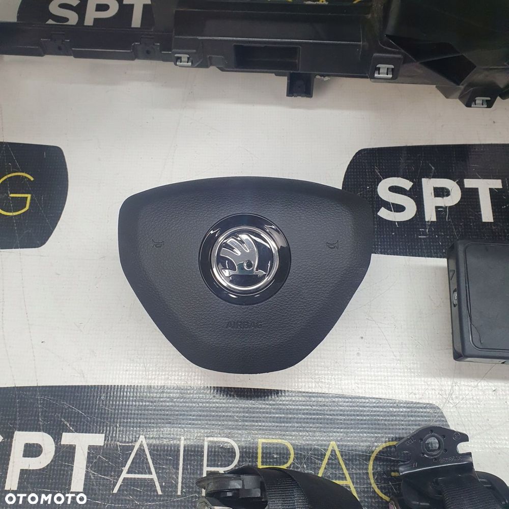 SKODA KAROQ SPORTLINE PRZED LIFTEM DESKA ROZDZIELCZA KONSOLA KOKPIT PULPIT PODUSZKI AIRBAG AIR BAG PASY KIT SET - 5
