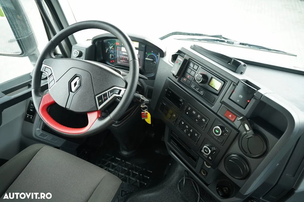 Renault C 430 / 6x4 / BASCULĂ CU 2 LATE / CUPLĂ HIDRAULICĂ + FASSI F155.A0.22 HDS / RADIOCOMANDĂ / ROTATOARE / CUPĂ / EURO 6 / - 32