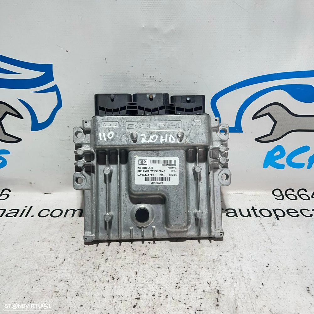 .Centralina Original Motor Delphi PSA Peugeot Citroen DS 9806127380 / 28381996 / 9666912580 - 2