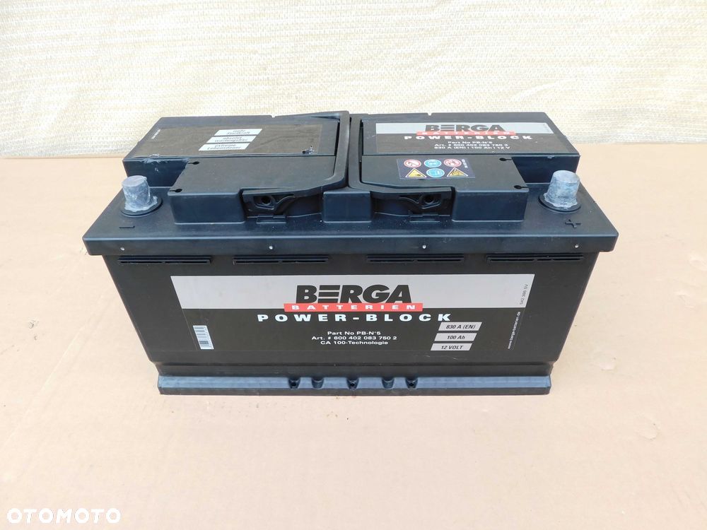 Akumulator samochodowy firmy BERGA 12V 100AH 830A SPRAWDZONY