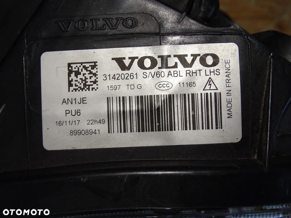 LAMPA LEWA XENON VOLVO S60,V60 LIFT EURO ABL 2014- - 6