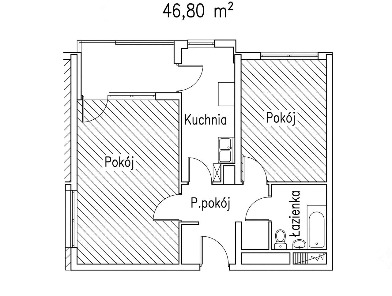 ul. Gałeczki | 46,8 m2 | 2 pokoje | Oddzielna kuchnia OKAZJA
