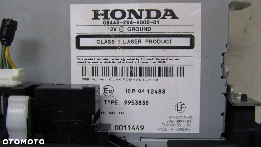 HONDA CR-V IV RADIO NAWIGACJA 08A40-2S6-4000-01 12-16 33 - 2
