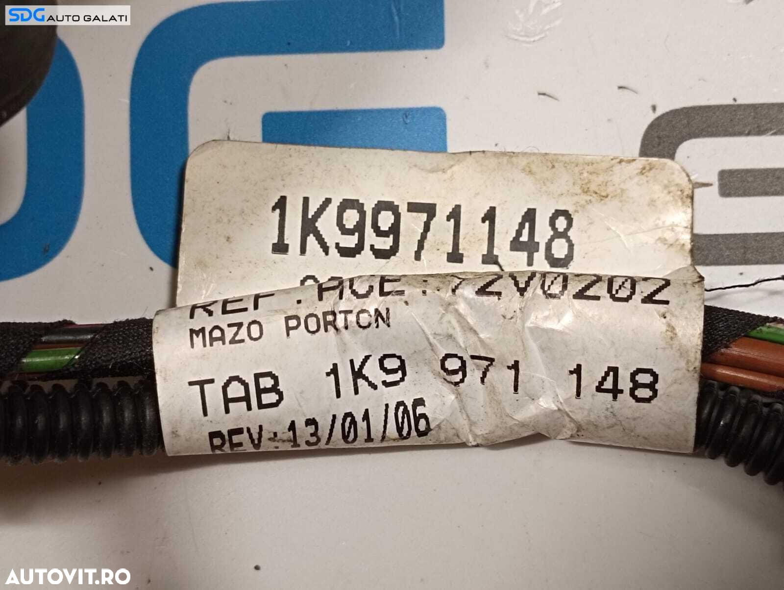 Cablaj Instalatie Electrica Dreapta Haion Haion Capota Portbagaj Volkswagen Golf 5 2004 - 2008 Cod 1K9971148 [M6706] - 5