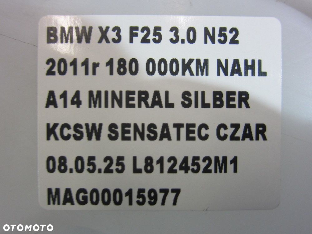 BMW X3 F25 2011-2017 ZBIORNIK PŁYNU DO SPRYSKIWACZY 7213265 61667255828 - 9