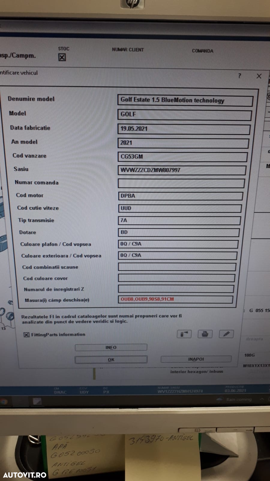 Dezmembram volkswagen golf 8 1.5 tsi mildhybrid 1300 km 2022 - 13