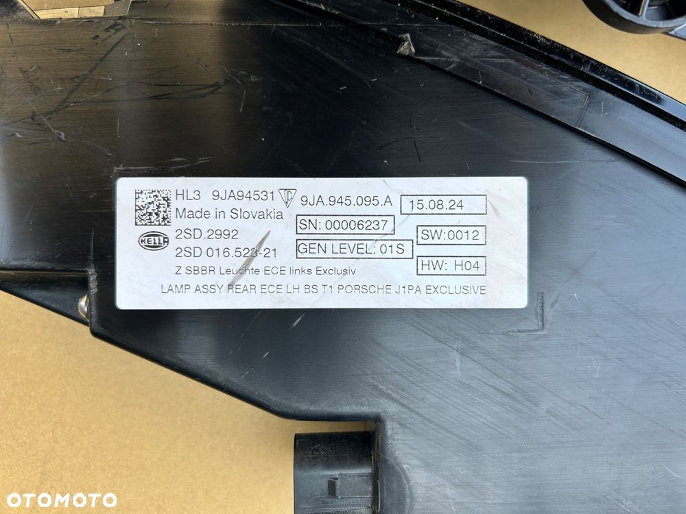 komplet lampa tył blenda prawa lewa porsche taycan exclusive black 9ja - 5
