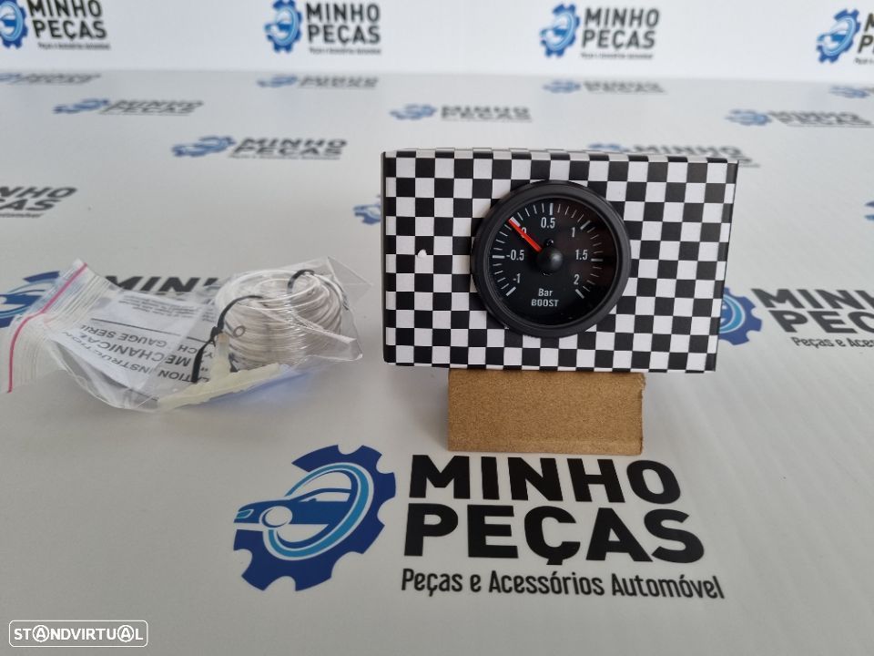 Manômetro Pressão de Turbo 2 Bares Fundo Preto - 2