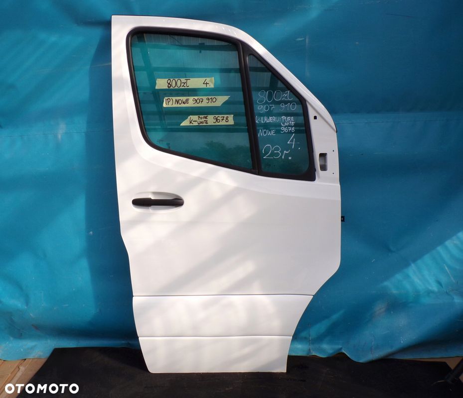 SPRINTER 907 910 drzwi przednie prawe BIAŁE NOWE KOLOR PURE WHITE - 1