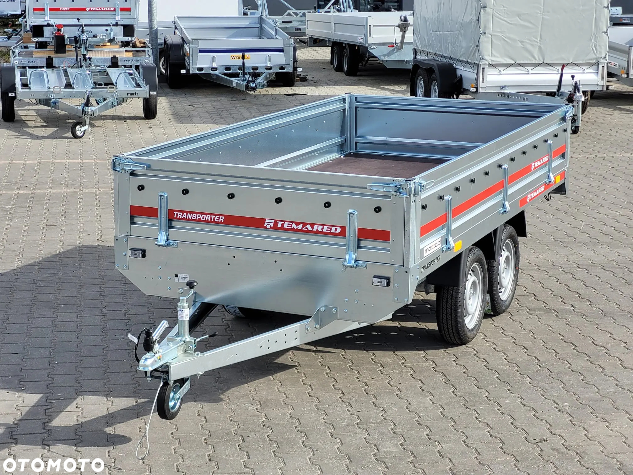 TEMARED DOSTAWA przyczepa platforma 304x153cm DMC750kg otwierane burty, koła pod spodem, do przewozu uli! - 10