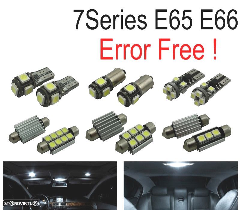 KIT COMPLETO 20 LAMPADAS LED INTERIOR BMW SERIE 7 E65 E66 745LI 750LI 760LI 745I 750I 02-08 - 1