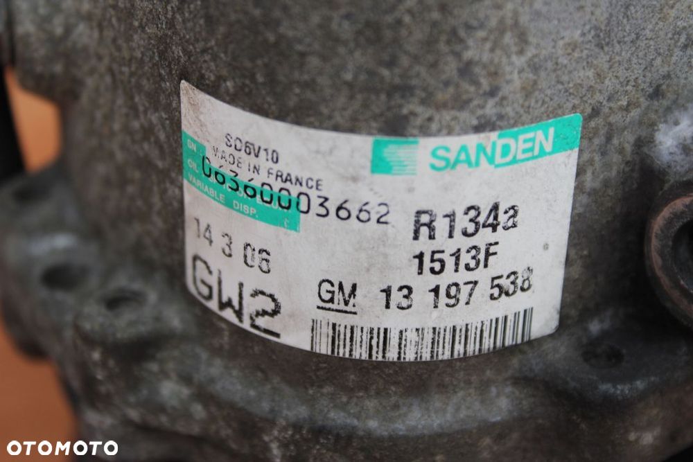 SPRĘŻARKA KLIMATYZACJI OPEL MERIVA A CORSA C COMBO 1.3 CDTI 13197538 GW2 SANDEN - 3