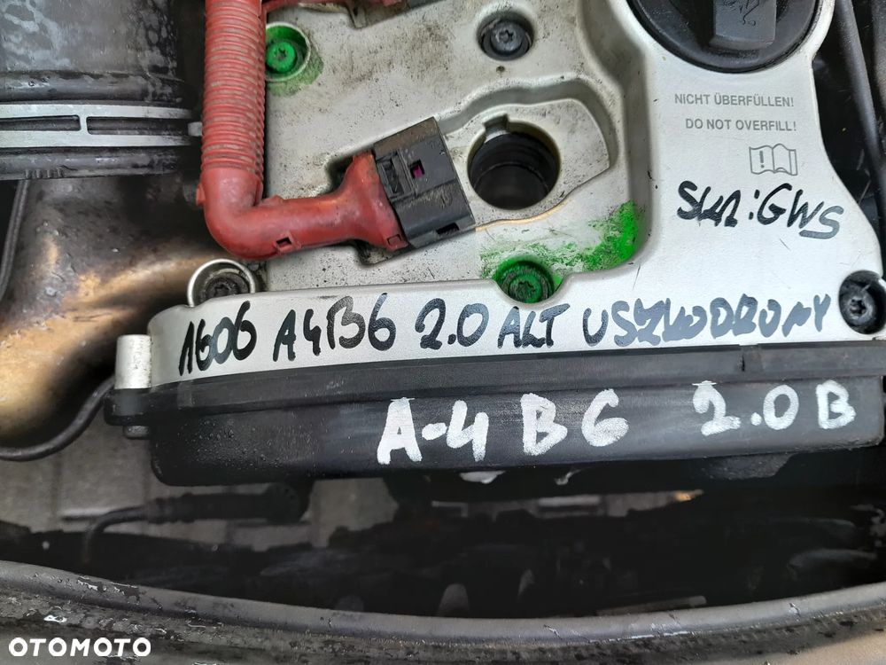 AUDI A4 B6 SILNIK 2.0 20V 130KM BENZYNA !!!! NA CZĘŚCI !!!! OZNACZENIE: ALT - 2