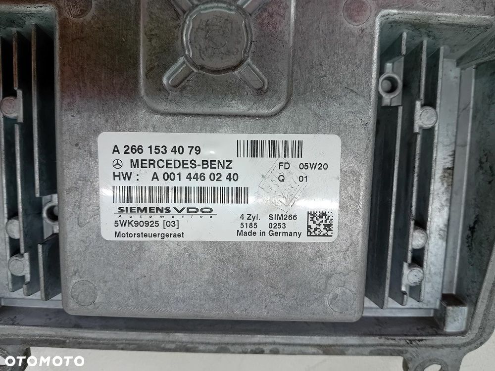 KOMPUTER, STEROWNIK MERCEDES-BENZ KLASA B W245 A2661534079 5WK90925 1.7 16V - 7