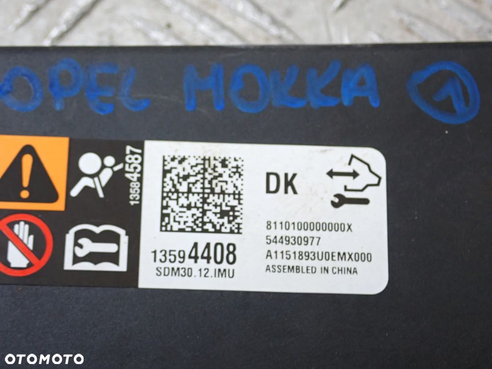 OPEL MOKKA CZĘŚCI (1)- 544930977, 13506237, 95959199, 13506998, 94520915, 12669749, 13474049, 95087911, 94521425, 95371599, 42342756, 95327401, 95327400, PAS BEZPIECZEŃSTWA LEWY/ PRAWY PRZÓD, 1097871S01 - 3