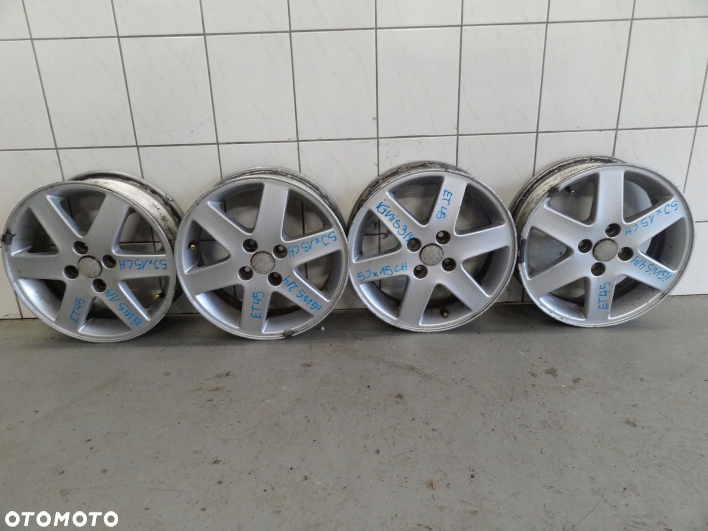 SUZUKI IGNIS FELGI ALUMINIOWE 5Jx15CH ET45 ROZSTAW ŚRUB 4x100 43210-86670 - 1