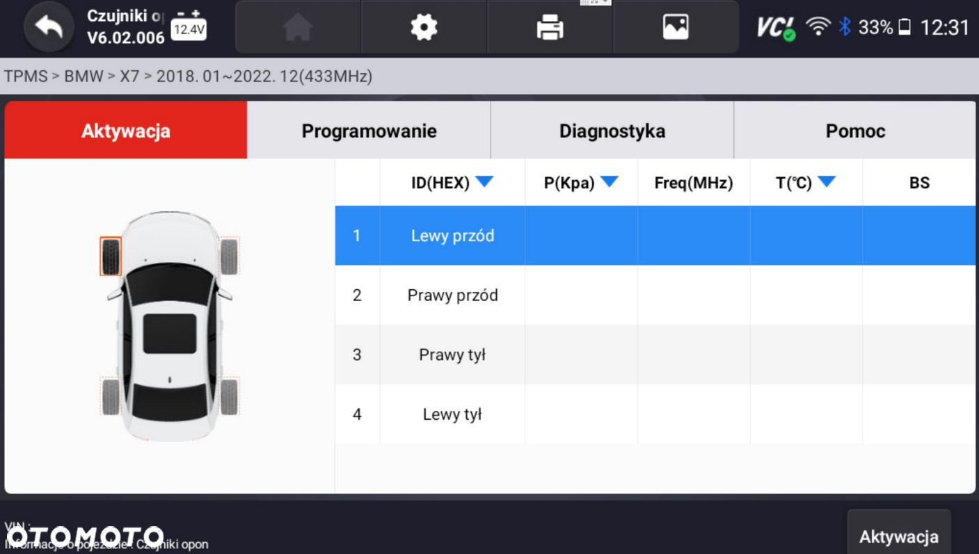 TESTER DIAGNOSTYCZNY RS910 PRO TS CZUJNIKI TPMS x4 - 10