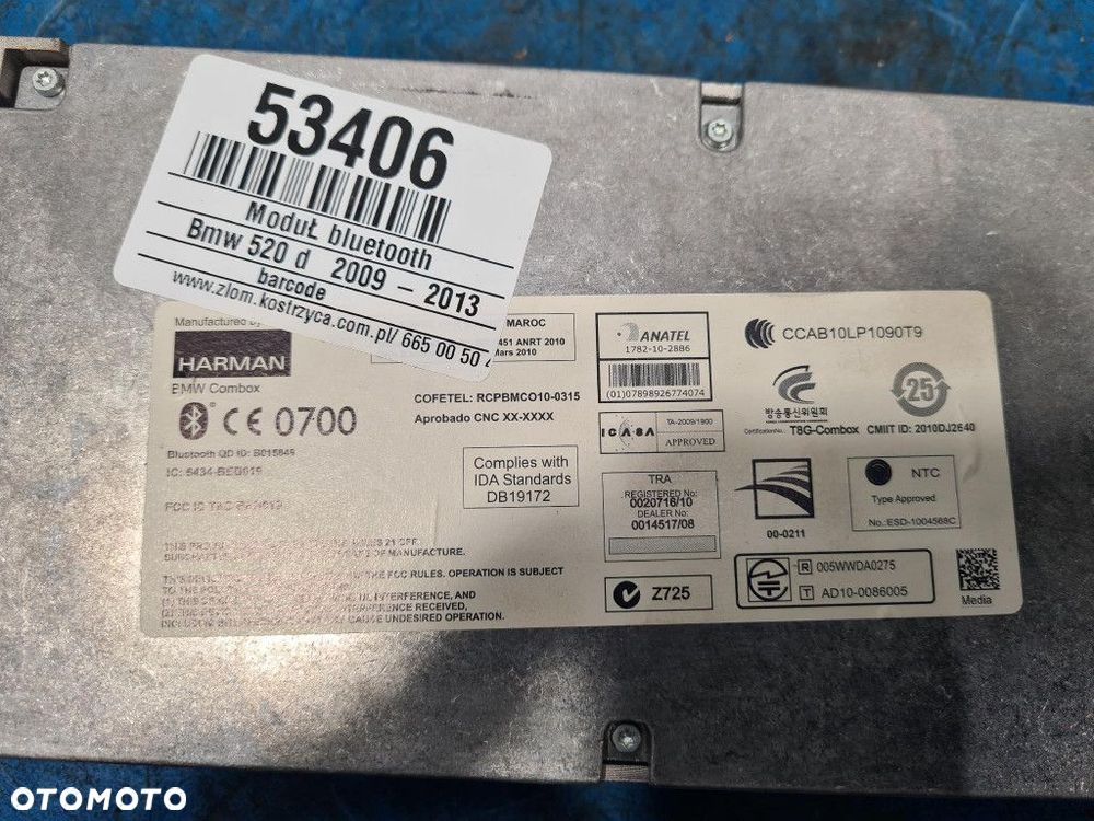 BMW 5 F11 MODUŁ BLUETOOTH 9244188-01 - 8