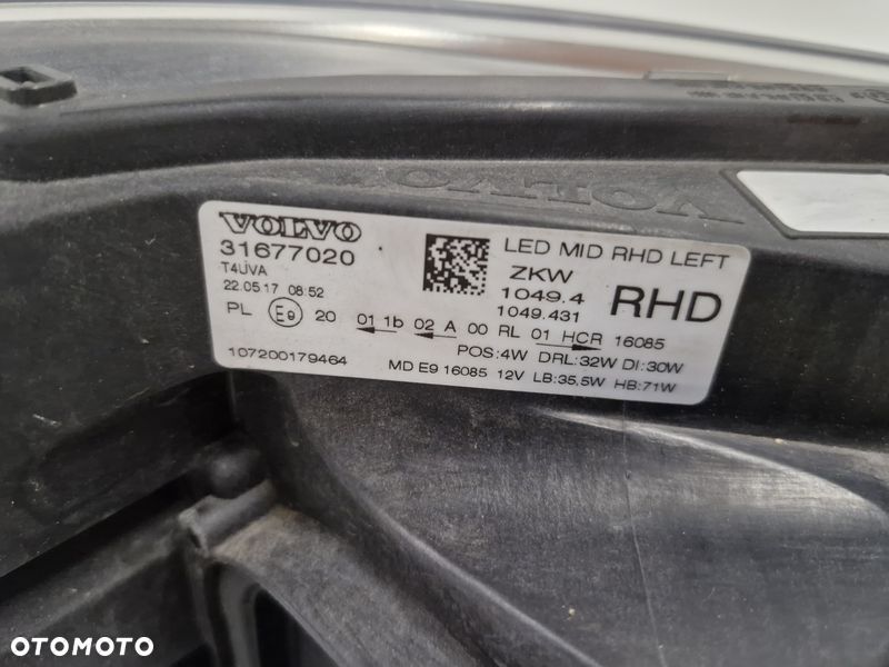 volvo v40 2 ii lift lampa lewy przód lewa przednia reflektor full led uk - 3