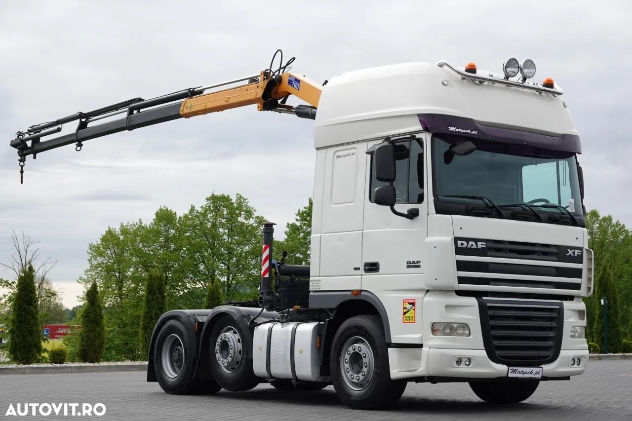 DAF XF 105.510 / TRACTOR IMPINGAT / + HDS COPMA 160.5 / EXTENSIUNE - 13 M / CAPACITATE DE RIDICAT - 7.040 KG / IMPORTAT - 1