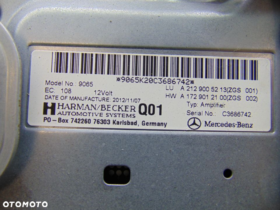 E KLASA W212 Wzmacniacz Harman Kardon 2129005213 - 6