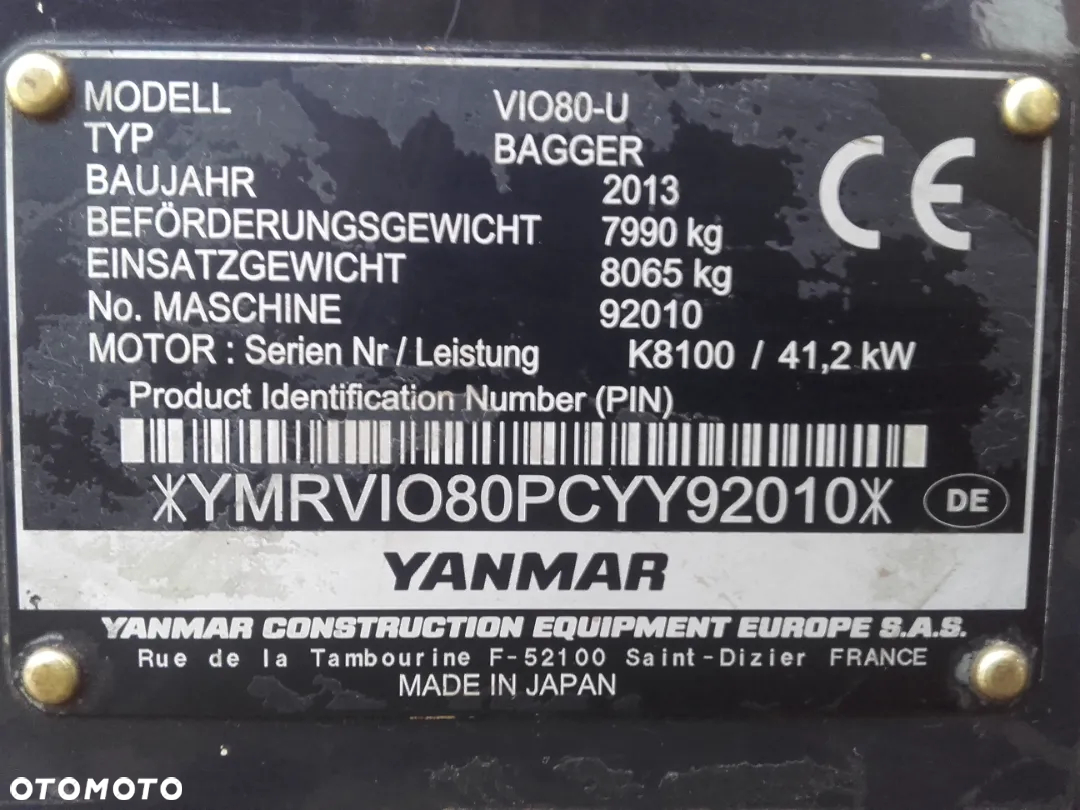 Yanmar Koparka Yanmar VIO 80 - 26