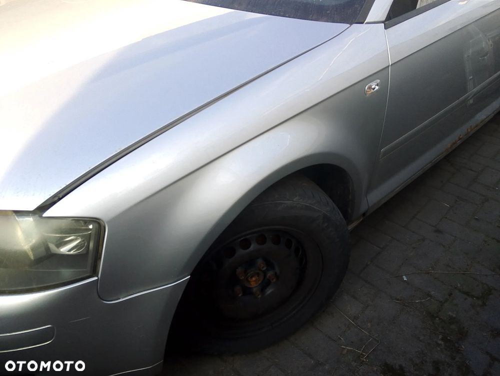 KOMPLETNY PRZÓD Audi A3 8P Przedlift 04-13r. lakier kolor LY7W srebrny. Europa MASKA LAMPA ZDERZAK BŁOTNIK GRILL ATRAPA PAS PRZEDNI WZMOCNIENIE CZOŁOWE CHŁODNICA HALOGEN do założenia bez malowania - 13