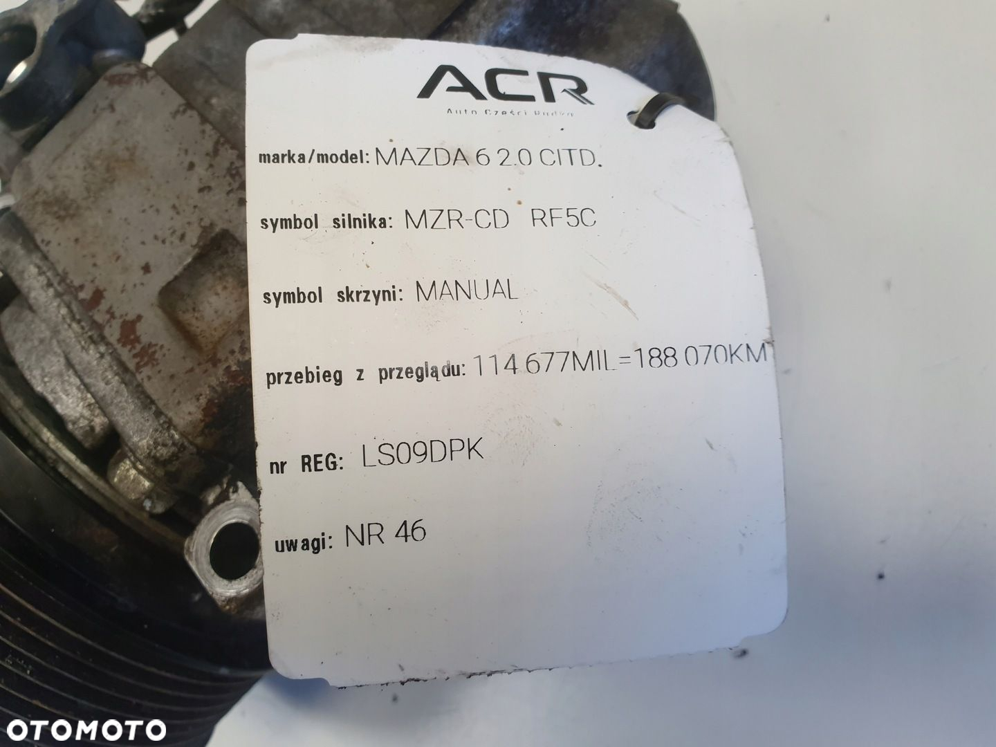 Mazda 6 II GH 2.0 CITD SPRĘŻARKA KLIMATYZACJI H12A0CA4JE - 8