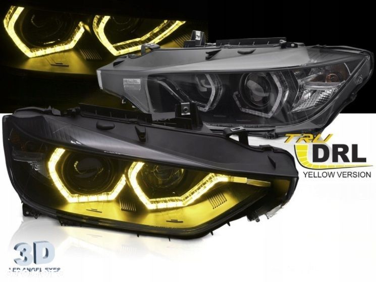 Reflektory Lampy kpl Ringi Angel Engel U Led Yellow Tuning Bmw 3 f30 f31 - 6