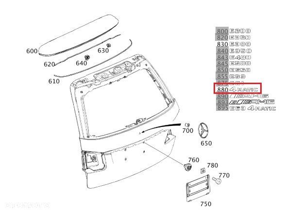 MERCEDES WIELE MODELI Emblemat 4MATIC klapy tył ORYGINAL - 2