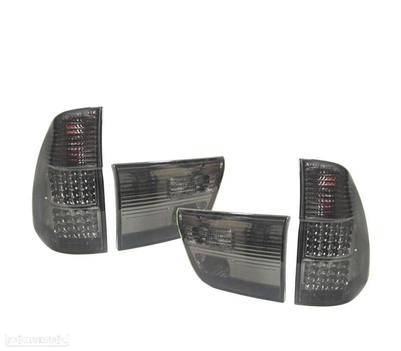 FAROLINS TRASEIROS LED BMW X5 99-03 CROMADO ESCURECIDOS - 5