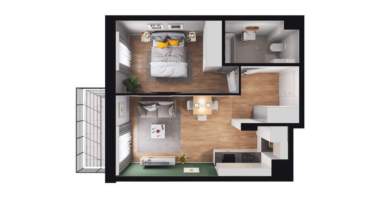 2-pokojowe mieszkanie 36m2 + balkon Bez Prowizji - Pełny obrazek: 3/24