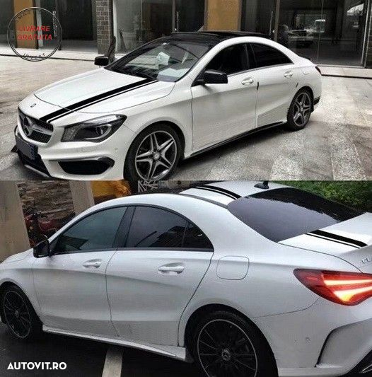 Set Stickere Negru Mat Mercedes CLA W117 C117 X117 (2013-2016) A-Class W176 (2012-- livrare gratuita - 5